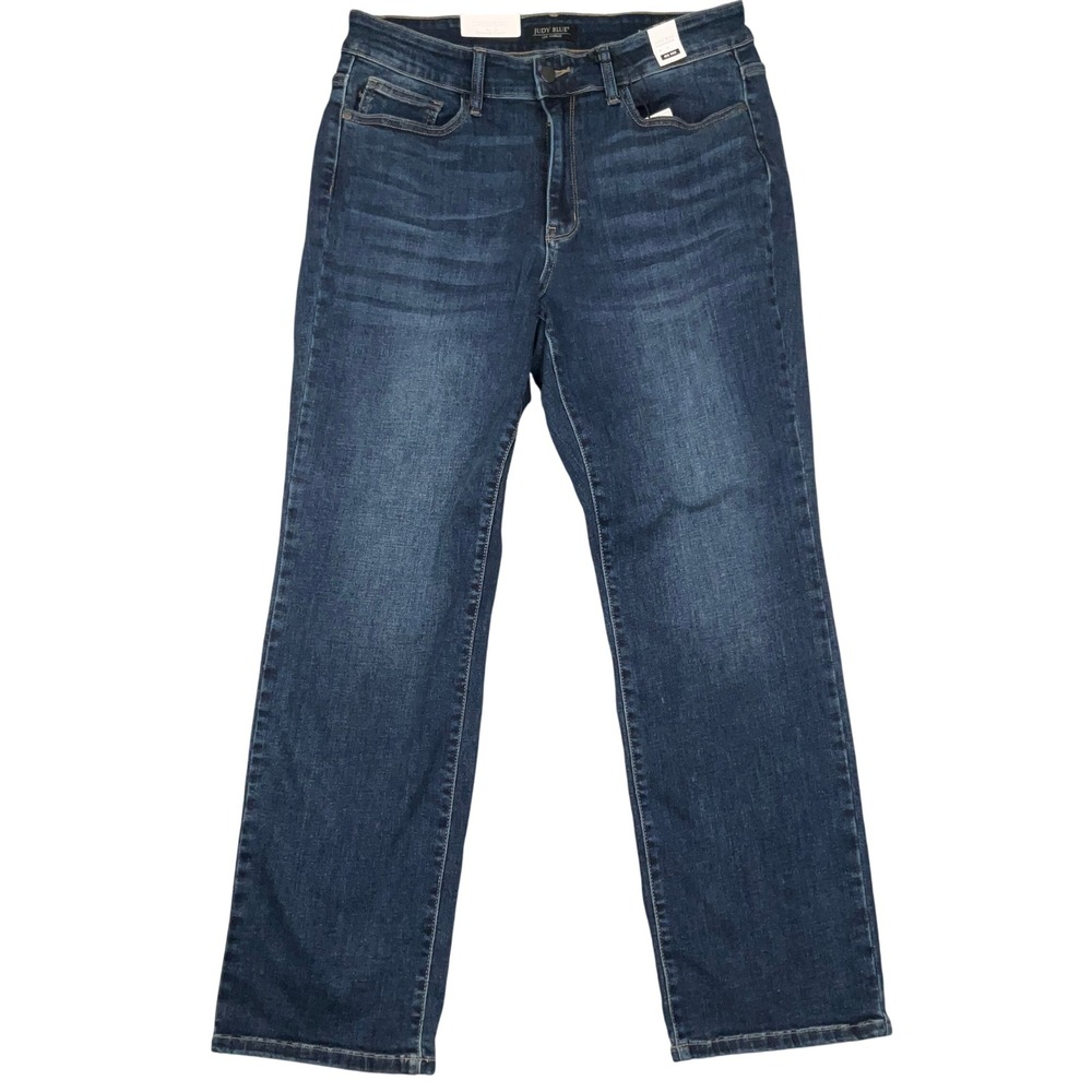 Judy Blue Jeans Women 16W Dark Blue Straight Leg Mid Rise Stretch Denim JB82164